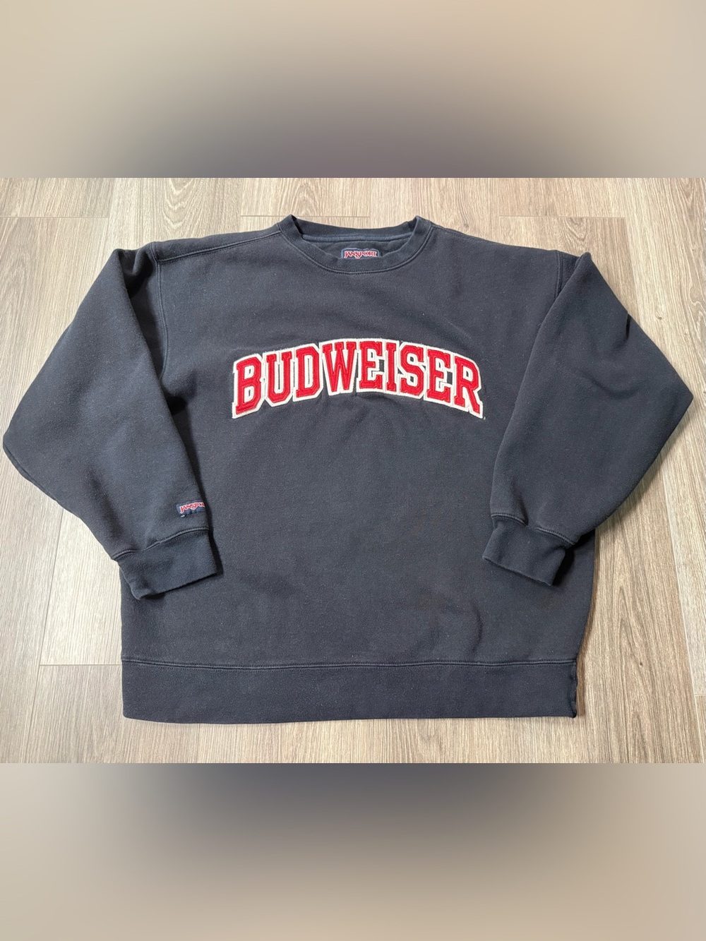 Vintage Jansport Budweiser Spellout Crewneck Sweatshirt large